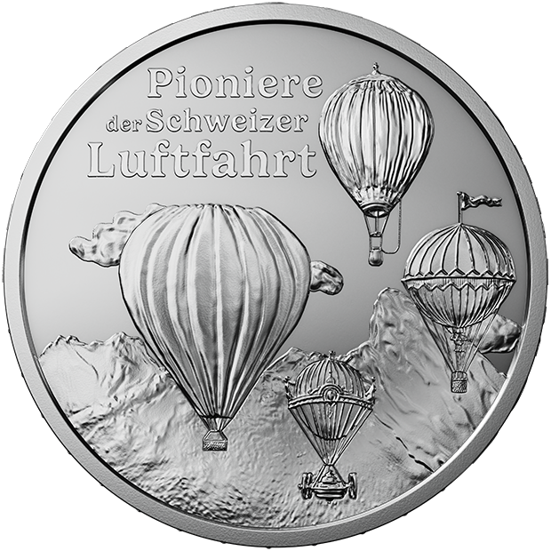 Silbermünze Pioniere der Schweizer Luftfahrt