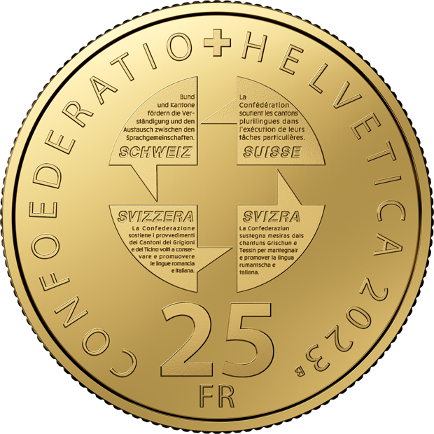 Gold coin “Swiss linguistic diversity”