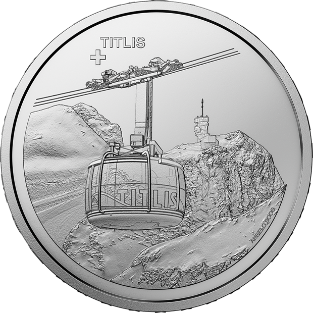 Silver coin “Aerial Cableway Titlis”